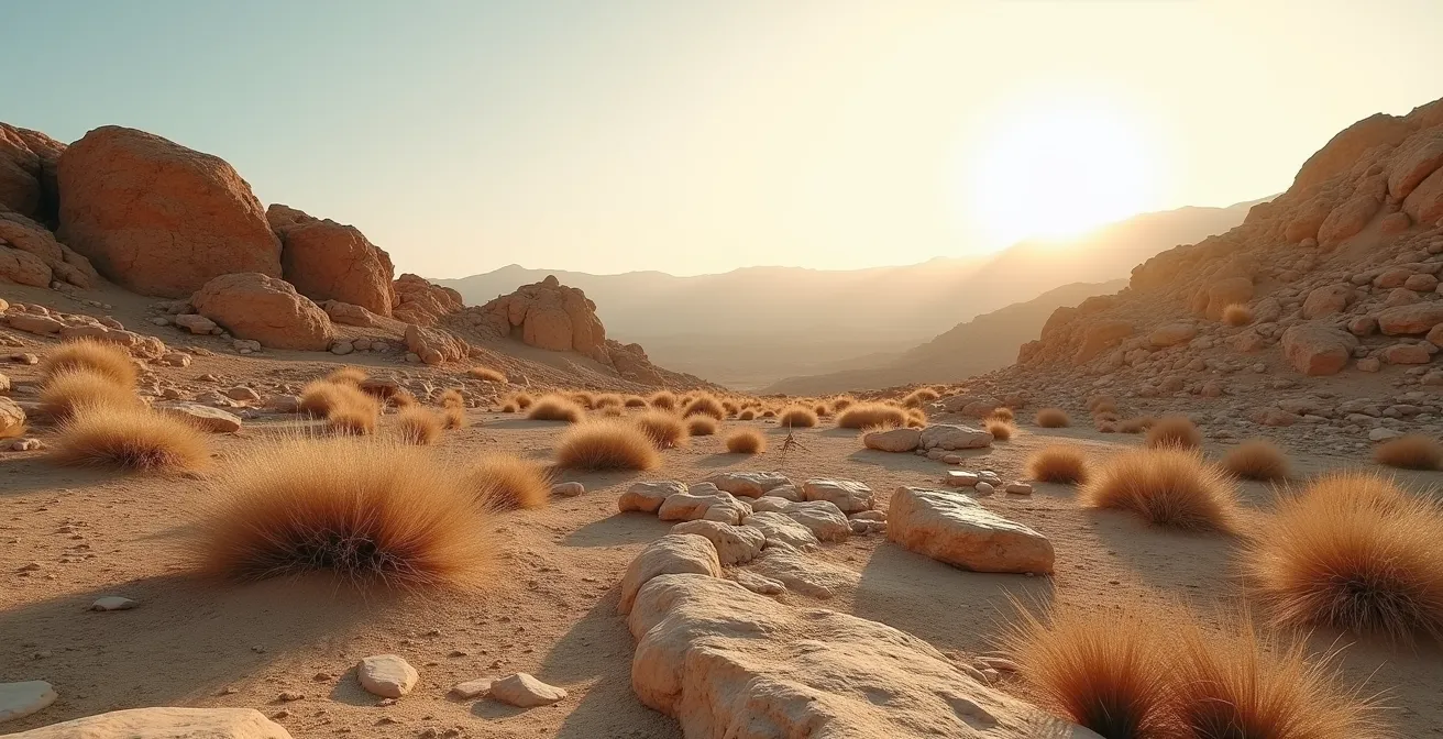Environnement rocheux typique habitat de la vipère à cornes