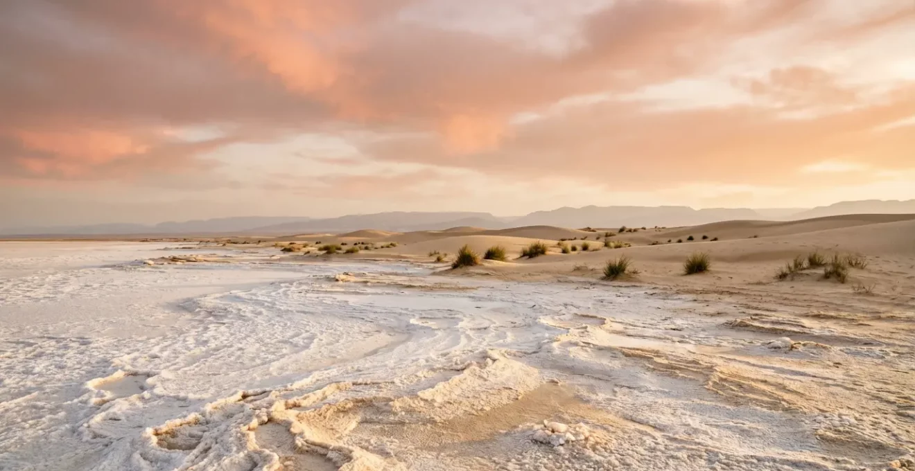 Vue panoramique du Sud tunisien avec le Chott el-Jérid, les oasis de montagne et les paysages désertiques