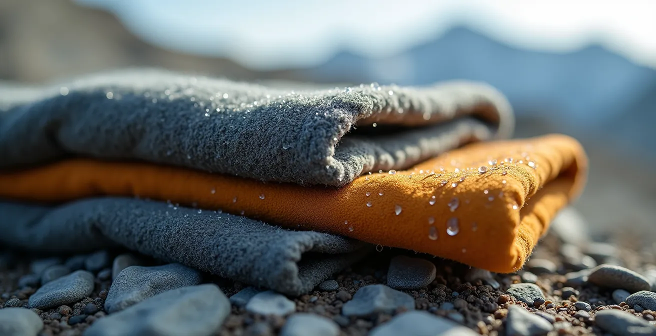 Démonstration visuelle du système de couches vestimentaires pour la montagne